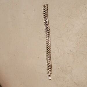 Bracelet diamond simulant accent gems in silver tone over sterling silver